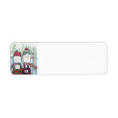 Search for snowman return address labels Watercolor