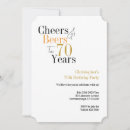 Search for cheers to 70 years birthday invitations Modern