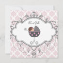 Search for damask baby girl shower invitations Pink