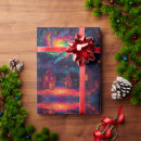 Search for christmas scene wrapping paper Village