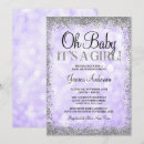 Search for purple and silver baby shower invitations Lavender