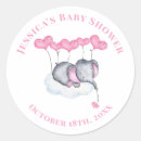 Search for baby shower girl elephant stickers Watercolor