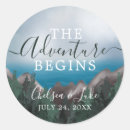 Search for mountain wedding stickers Bride and groom