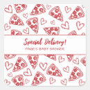 Search for pizza delivery stickers Red