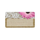 Search for burlap flowers return address labels Elegant