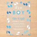 Search for baby footprints invitations Heart