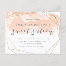 Search for geometric sweet 16 invitations Trendy