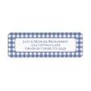 Search for blue gingham return address labels Elegant
