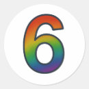 Search for number six stickers Colourful