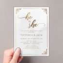 Search for gold gender reveal invitations Calligraphy