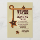 Search for wanted poster birthday invitations Rustic