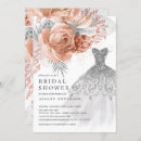 Search for peach and silver bridal shower invitations Bride