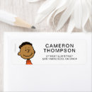 Search for cartoon characters return address labels Peanuts
