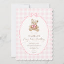 Search for gingham invitations Pink bow