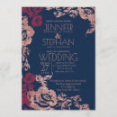 Search for wine and gold wedding invitations Floral