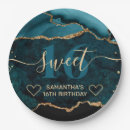 Search for teal and gold plates Sweet sixteen