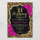 Search for hot pink 21st birthday invitations Leopard