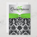Search for green and black quinceanera invitations 15th