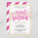 Search for hot pink sweet 16 invitations Modern