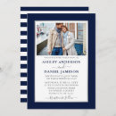 Search for navy blue silver white wedding invitations Modern