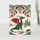 Search for dragon christmas cards Holly