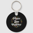 Search for peace love happiness key rings Xmas