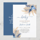 Search for palm leaves baby shower invitations Blue