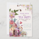 Search for purple tea party invitations Whimsical