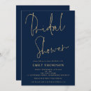 Search for navy blue gold bridal shower invitations Minimalist