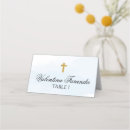Search for christening place cards Gold cross