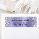 Search for purple sparkle return address labels Girly