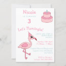 Search for flamingo 3rd birthday invitations Pink