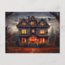 Search for spooky haunted house postcards Halloween