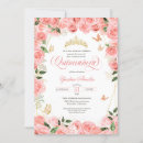 Search for pink gold quinceanera invitations Butterfly