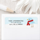Search for winter bird return address labels Snow