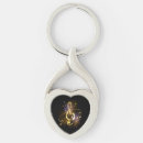 Search for gold music note key rings Treble clef