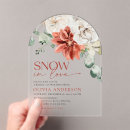 Search for snow in love bridal shower invitations Elegant calligraphy script