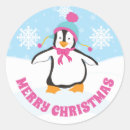 Search for pink penguin stickers Merry christmas