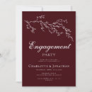 Search for burgundy engagement party invitations Modern