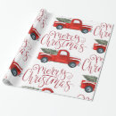 Search for red truck christmas wrapping paper Vintage
