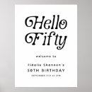 Search for 50th birthday welcome signs Black and white