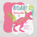 Search for dinosaur 3rd birthday invitations Girl