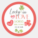 Search for clover wedding stickers Lucky in love