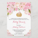 Search for pink gold pumpkin baby shower invitations Fall