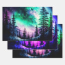 Search for northern lights wrapping paper Forest