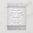 Search for plum and silver wedding invitations Glitter