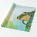 Search for amphibians wrapping paper Pond
