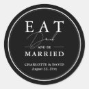 Search for eat drink be married wedding stickers Black