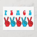 Search for peace hand postcards Red
