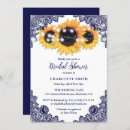 Search for rustic sunflower bridal shower invitations Navy blue